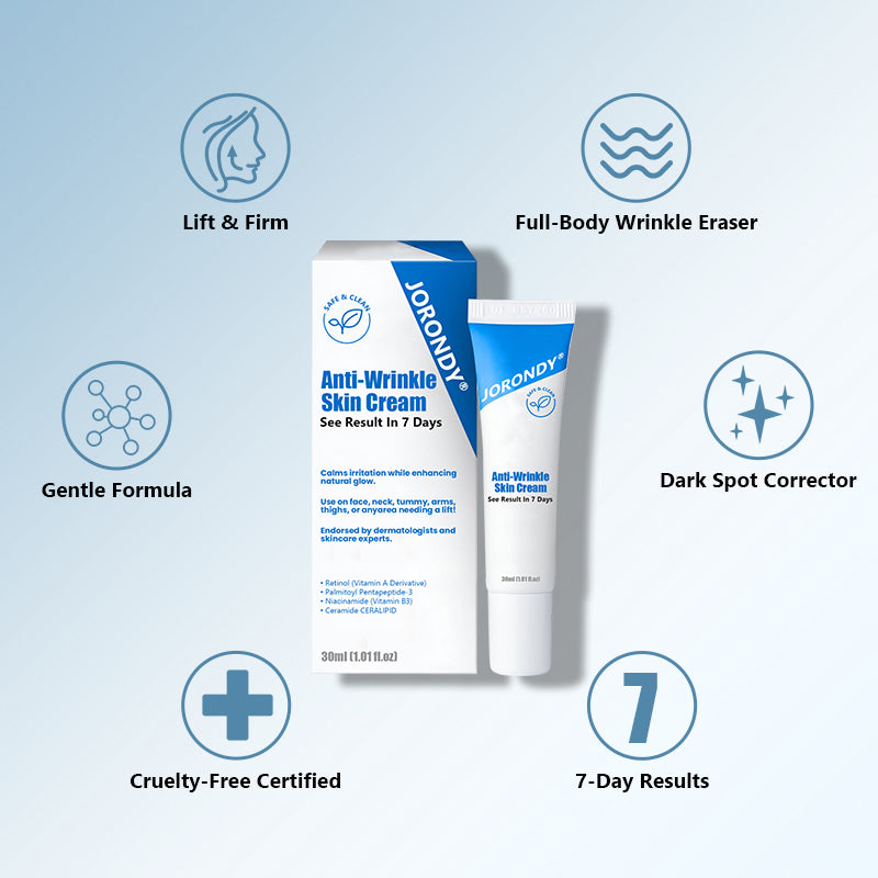 Jorondy® Anti-Wrinkle Skin Cream for Remove Wrinkles, Firms Skin, Whitening - Last Day Sale🔥90% OFF